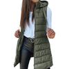 Women'S Puffer Vest Casual Zip Up Quilted Padded Vest Hooded