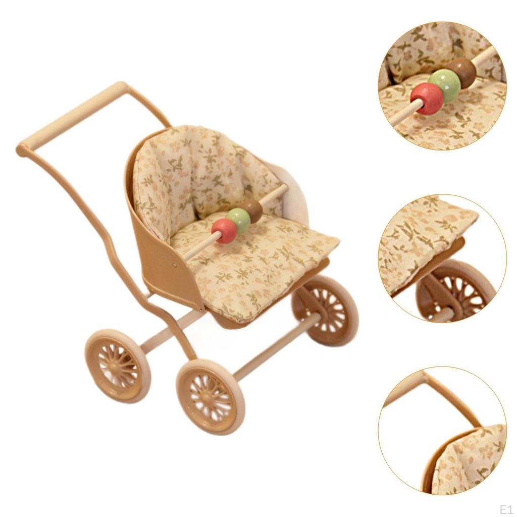 Кукольная коляска 1/12 Мини-коляска для микропейзажа Фото Реквизит Украшения
