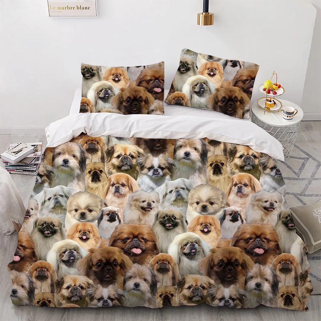 Cute Maltese Dog Duvet Cover Set Dog Breed Theme Bedding Set Microfiber Kawaii Animal Quilt Cover Twin King For Pet Lover Gifts