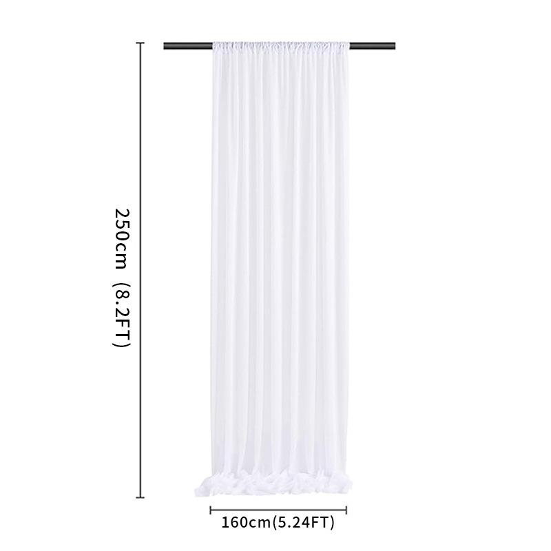 2PCS Backdrop Curtains Wedding Organza Sheer Crystal Tulle Roll Yarn Organza Fabric Wedding Party Backdrop Baby Shower Decor