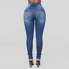 Women  Elastic ButtoPlus Loose Hole Denim Casual Small Feet Cropped Jeans