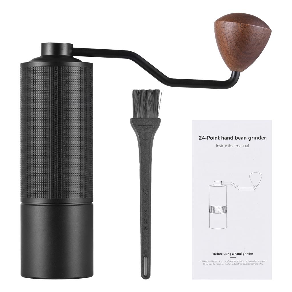 Ручная кофемолка с эргономичной деревянной рукояткой, 5-ти сердечниковыми коническими жерновами из нержавеющей стали, 24 передачи