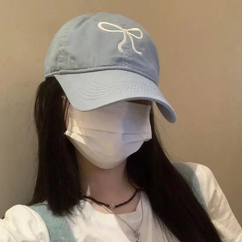 Милая бейсболка с бантом, хлопковая регулируемая кепка Snapback, весна-осень, вышитая женская кепка, повседневная кепка от солнца, козырек