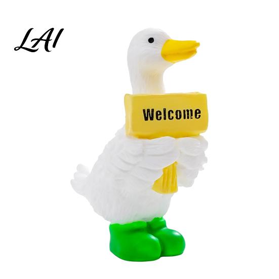 Healing Desk Accessories Mini Garden Duck Figurine Cute Farm Dolls Small Desktop Adorable Resin Figurine Collection Car Dashboard Figurines,