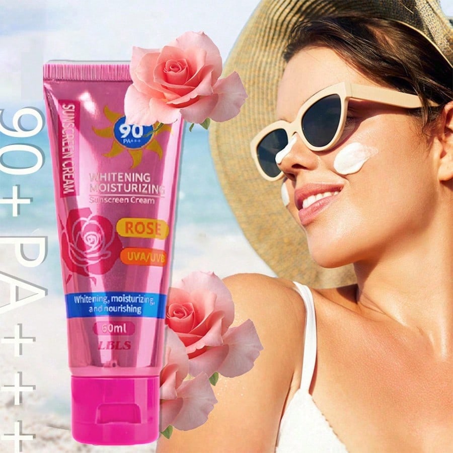 1 шт. Солнцезащитный крем с розой, SPF50+, Защита от УФ-лучей для лица, Увлажняющая формула, Oi