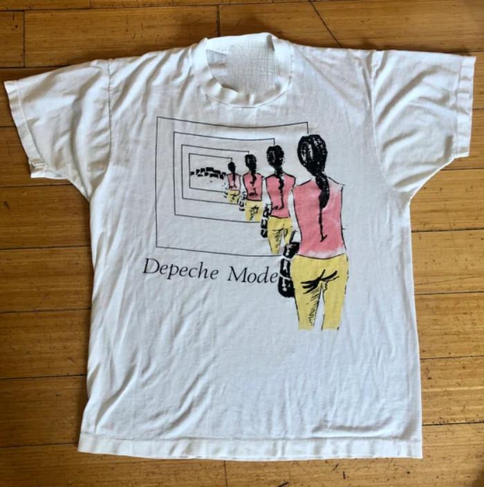 Винтажная футболка Depeche Mode Dreaming Of Me, хлопок, белая, S-5XL, унисекс