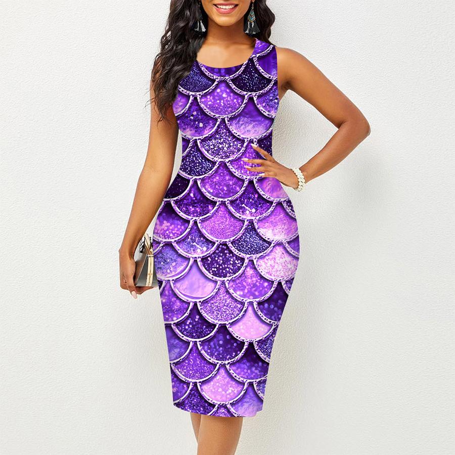 2025 Women's Dress Sling Summer Print Dresses Tight Sleeveless Slim Fit Sexy Fashion Top Clothing