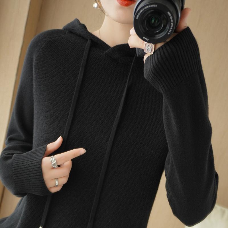 Women Knitted Hoodie Sweater MODERN NEW SAGA Winter Knitted Pullover Sweatshirt Autumn Soft Warm Wool Sweaters Female Jumper Knit Top