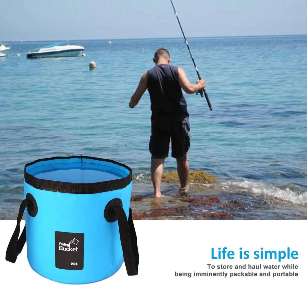 20L Portable Foldable Water Bucket Camping Water Storage Container Car Supplies Travel Hiking Fishing Gardening Accessories