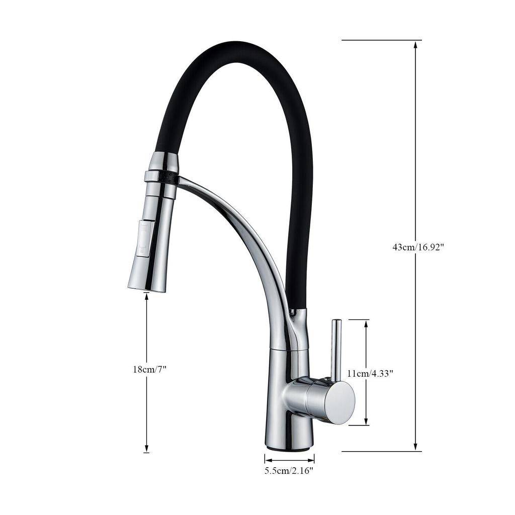 Kitchen Faucet 360° Stainless Steel Extendable Faucet with Shower Faucet for Kitchen