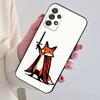 Cute cartoon fox art Phone Case For Samsung S24,21,22,23,30,Ultra,20,Plus,Note,10,9,Black soft silicone case