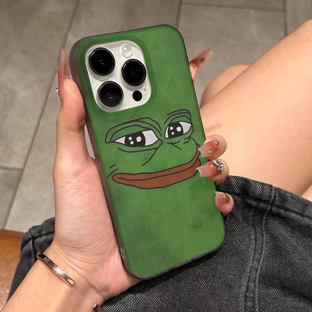 Интернет-мем Пепе Лягушонок Грустный Чехол для Телефона для IPhone 17 16 15 14 Plus 11 12 13 Pro Max Ударопрочная Защита Мягкая Задняя Крышка