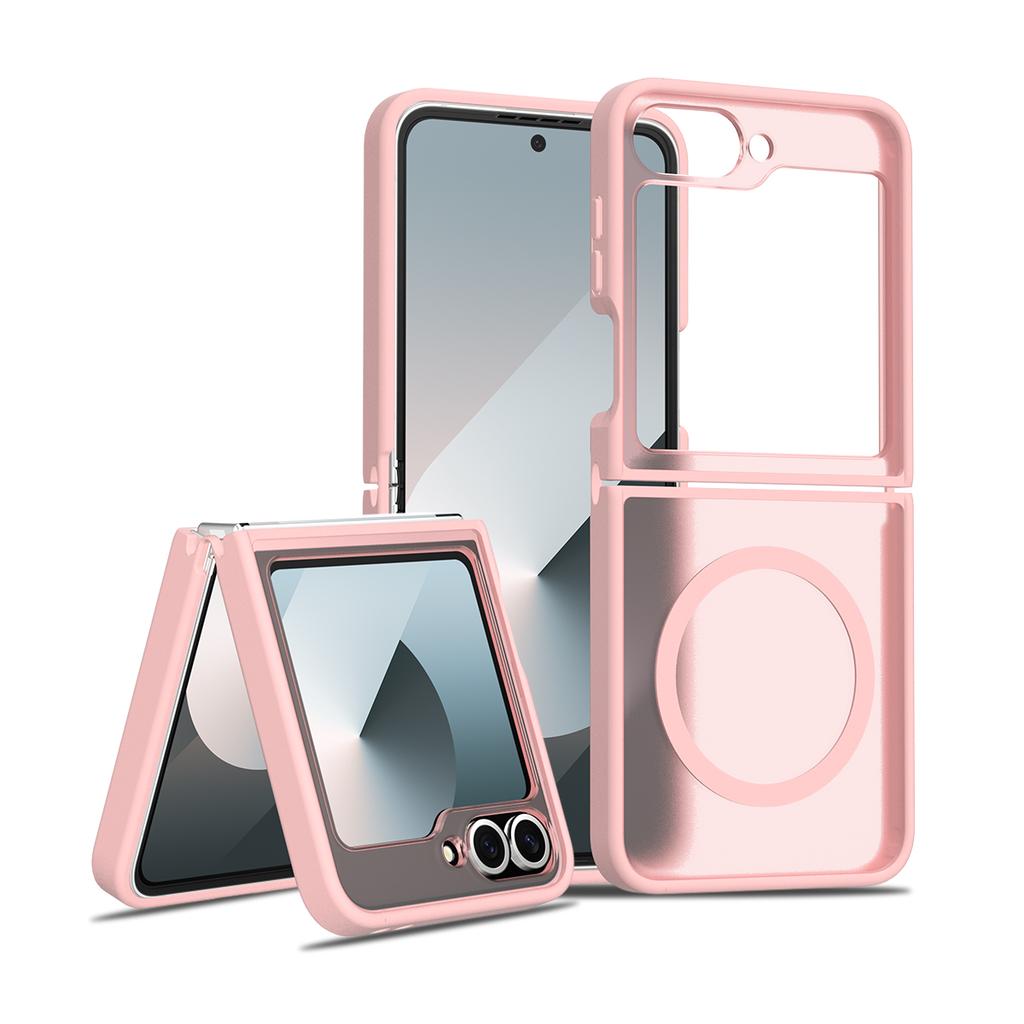 Магнитный чехол Skin Feel Shield для Samsung Galaxy Z Flip 6 7 5G Magsafe Беспроводная зарядка ТПУ Рамка Жесткая Пластиковая Крышка Телефона