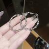 2026 Модные Y2K Серебристый Цвет Геометрическое Сердце Неправильность Большие Кольца Серьги Для Женщин Панк Ювелирные Аксессуары Подарок