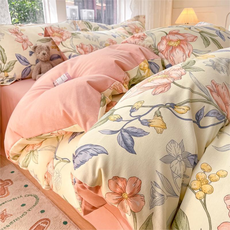 Утолщенный комплект из четырех предметов, пододеяльник, простыня, комплект из трех предметов для односпальной кровати в общежитии