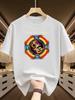 Unisexs Printed TShirt  Electric Light Orchestra Rainbow Badge Print Exclusive for Rock Enthusiasts Vintage Psychedelic Style