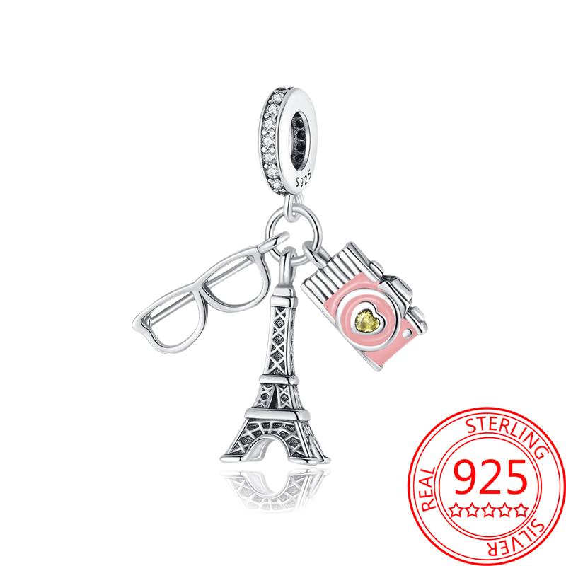 Copper Metal Paris Tower Aircraft Travel Charm Bead Component Pendant Bead Component Bead Components Compatible With Charm Bead Component Authentic