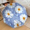 1pc White Daisy Flowers Automatic Umbrella Durable Iron Frame & Plastic Handle, Gift for Men & Women, Sturdy Construction yy250905195