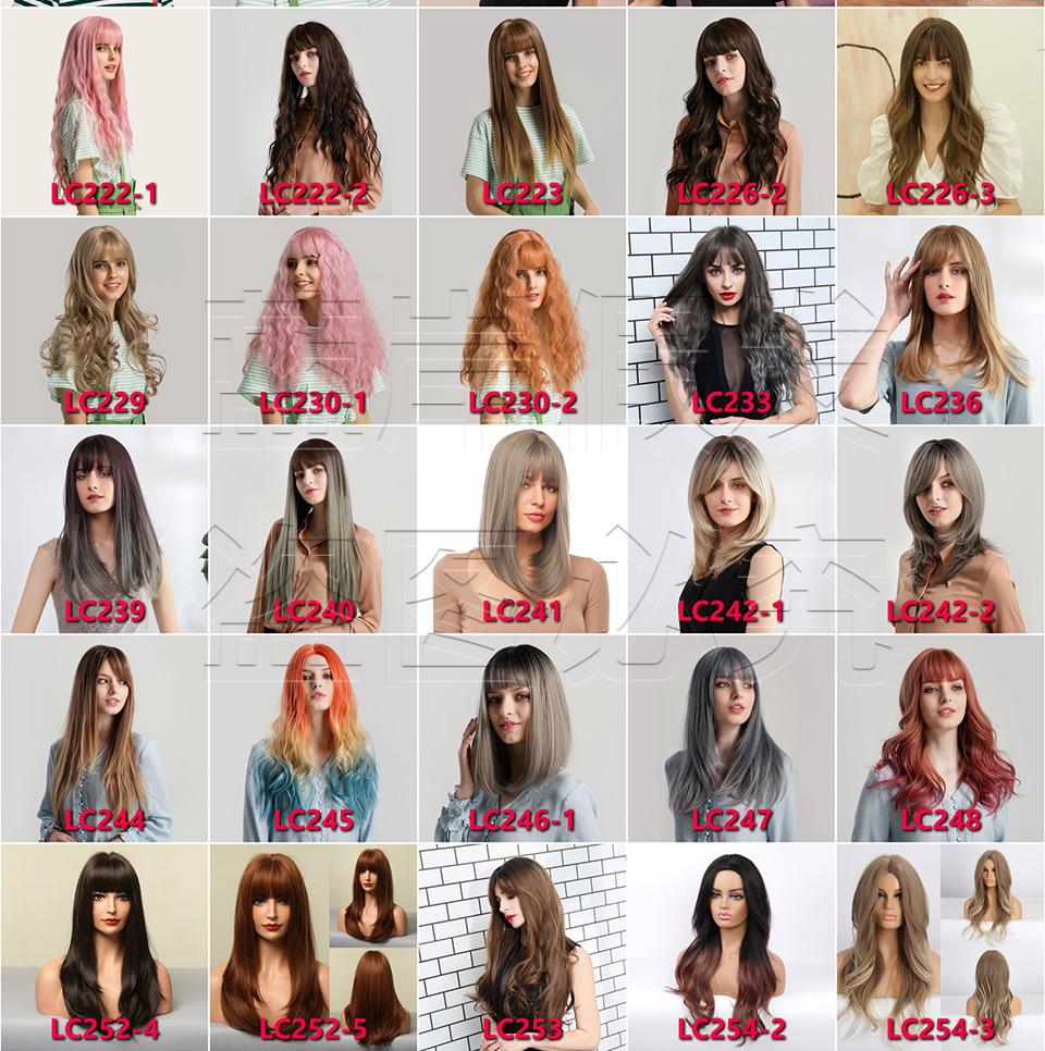 Синтетические головные уборы в европейском и американском стиле с градиентным серо-коричневым цветом, французская химическая завивка с пробором посередине — популярные цвета для женщин