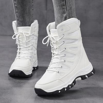2025 зимние ботинки высокий верх большой размер женские одинарные туфли уличная модная тенденция спортивная обувь для хайкинга женские одинарные ботинки
