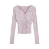 Y2k Knitted Cardigan Women Collar Sweater Coat Vintage Long Sleeve Single Breasted Top Fashion Girls Knitwear
