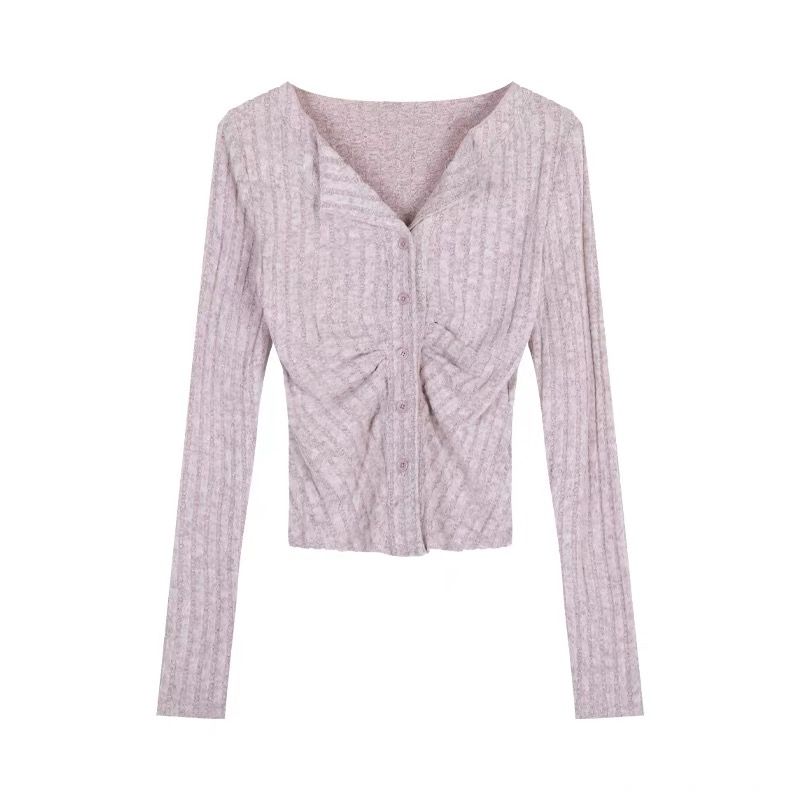 Y2k Knitted Cardigan Women Collar Sweater Coat Vintage Long Sleeve Single Breasted Top Fashion Girls Knitwear
