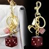 Pink Size Dice  Drip Alphabet Keychain Student Ladies Bag Gift Pendant Keyring