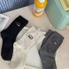 Cartoon Bear Embroidery Socks Spring And Autumn Idea Yarn Versatile Long Pile Socks Casual Versatile