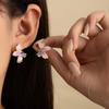 Супер сказочные розово-фиолетовые кристальные серьги-гвоздики в виде бабочек Французские ретро-серьги, инкрустированные бриллиантами, легкая роскошь, высококачественные модные серьги