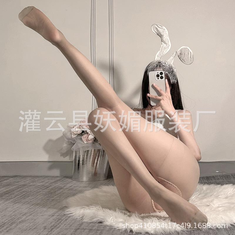 Сексуальные чулки для секса открытые механизмы с обеих сторон свободная резьба пустая униформа соблазн открытый промежность колготки леггинсы производство нижнее белье