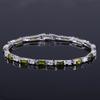Pera Romantic Bridal Wedding Slim Charm Bracelets Purple and White CZ Crystal Big Square Shape for Women Party Jewelry Gift B060