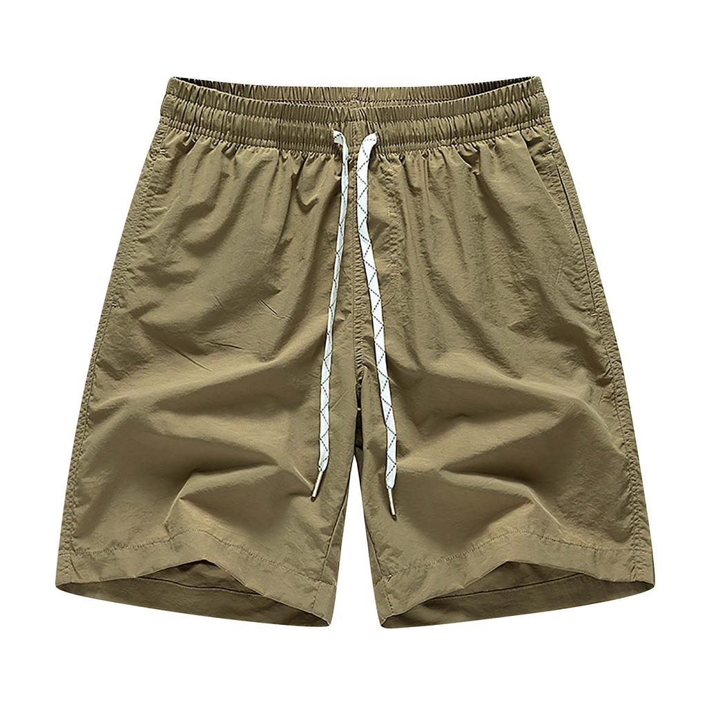 Men'S Summer Solid Color Loose Large Size Beach Pants Shorts Casual Quick Dry Men'S Outdoor Sports Shorts