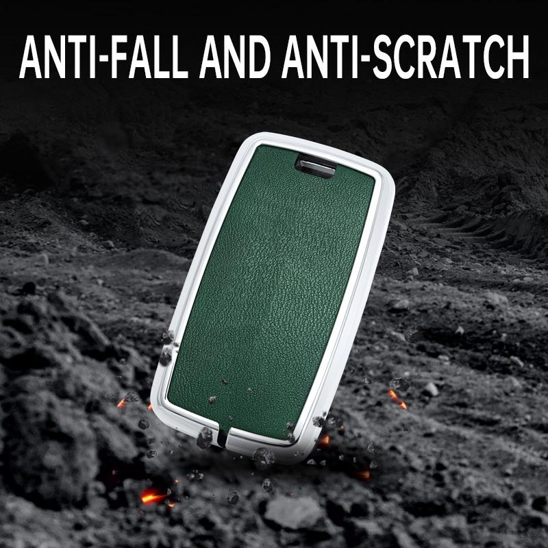 Leather Alloy Car Key Case Cover Protect Shell for Land Rover Range Rover Discovery 5 Sport for JAGUAR XE XF XJ F PACE Keychain