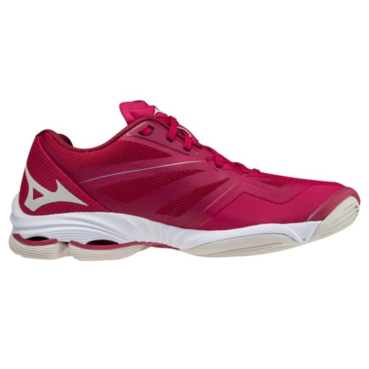 Mizuno Wave Lightning Z6 Нескользящие Устойчивые к истиранию Низкие Волейбольные кроссовки Унисекс Розово-красный V1GC200064