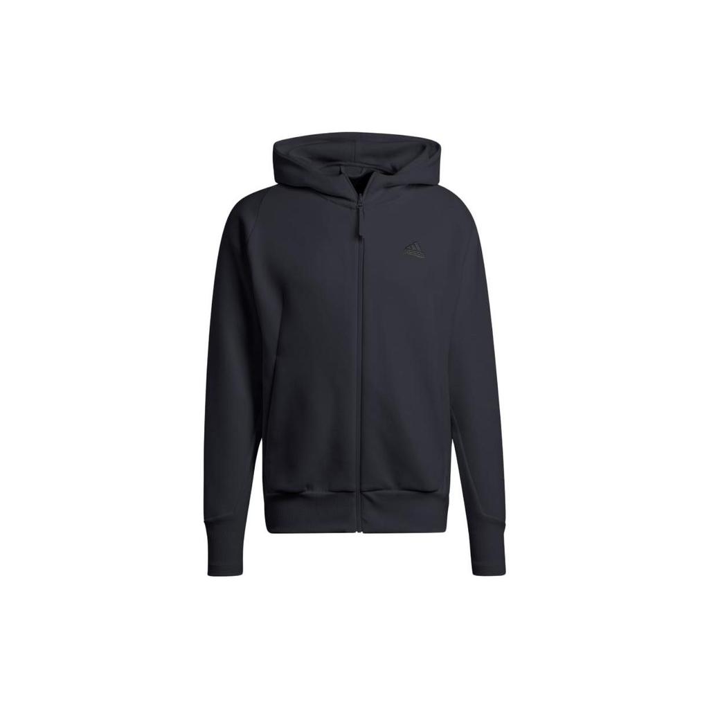 Adidas ЗНЕ. Серия с логотипом и нашивкой на молнии, мужская куртка с капюшоном, черные IN5089