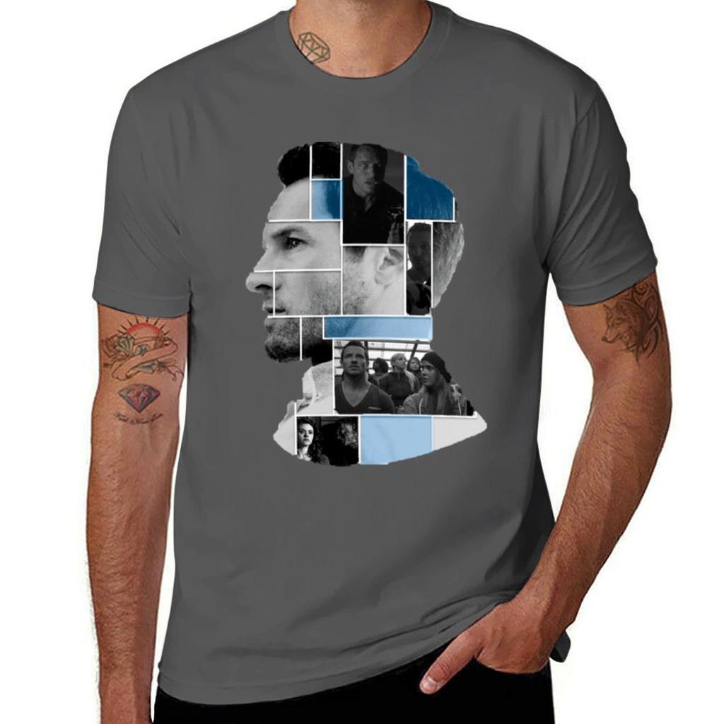 Ian Bohen Face Squares Tshirt Large Size Basic Casual Tshirt