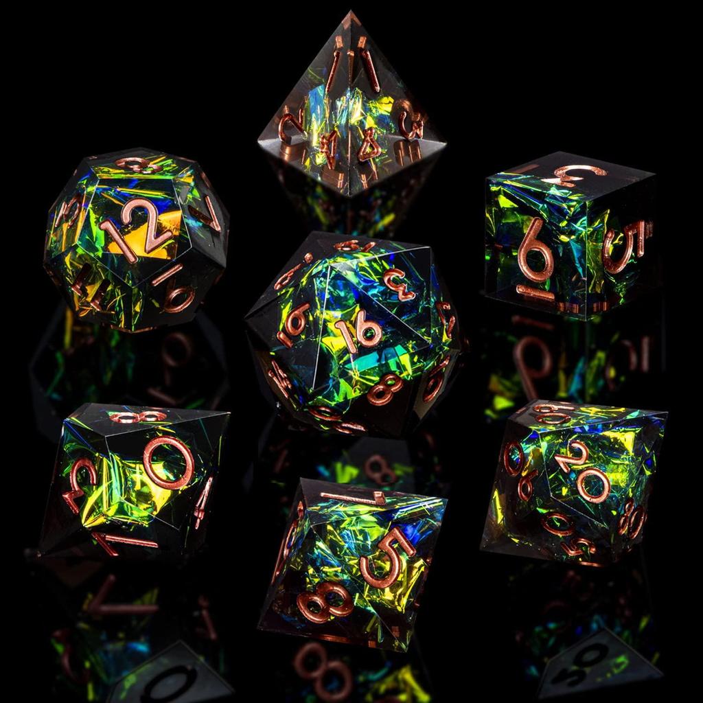 Resin Pointed Dice for DND & COC: Multifaceted Solid D6 for Board Games & RPGs