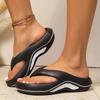 Модные женские летние модные EVA шлепанцы Комфортные толстая подошва Нескользящие пляжные тапочки Женские мягкая подошва Сланцы с перемычкой Платформенные сандалии 2025