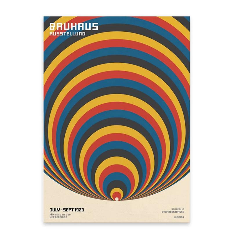 Abstract Bauhaus Orange Yellow Geometry Poster Prints Bauhaus Ausstellung Canvas Painting Wall Art Picture for Home Decoration