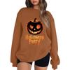 Women's Casual Fashion Printed Long Sleeved Knitted Sportswear Top, Loose Fit Halloween