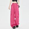 Fashion Street High Waist Casual Wide Leg Pants Women Spring and Summer New Solid Drawstring Baggy Cargo Pants Women Simple Office Lady Trousers 25712