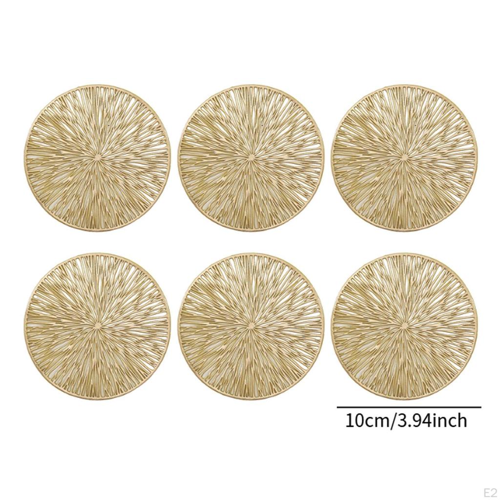 6 Pack 4 Inch Coasters Set for Mugs And Cups Stackable Kitchen Office