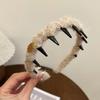 Retro Leopard Print Plush Headband - Non-Slip, Korean Style for Women, Perfect for Autumn and Winter Face Washing