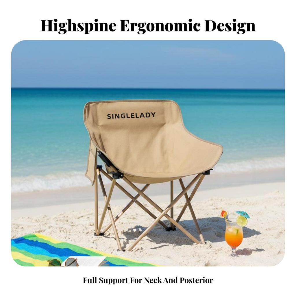 Highrear Moon Chair Foldable Highrear Foldable Chair Lightweight Long-Lasting Construction For Beachand Proceeders Rearpackers