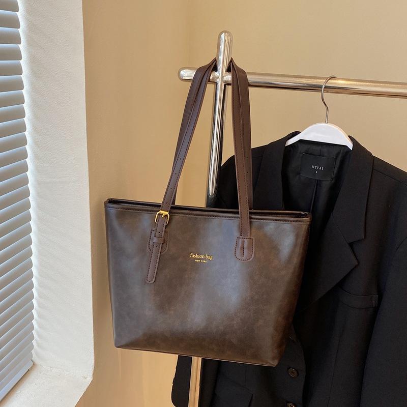 Retro Simple Large-capacity Tote Bag Large Bag 2025 New Fashion Commuter Bag Women's Shoulder Bag