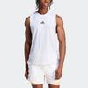 Adidas SS24 быстросохнущий легкий фитнес-топ-майка для мужчин, белые IS3843