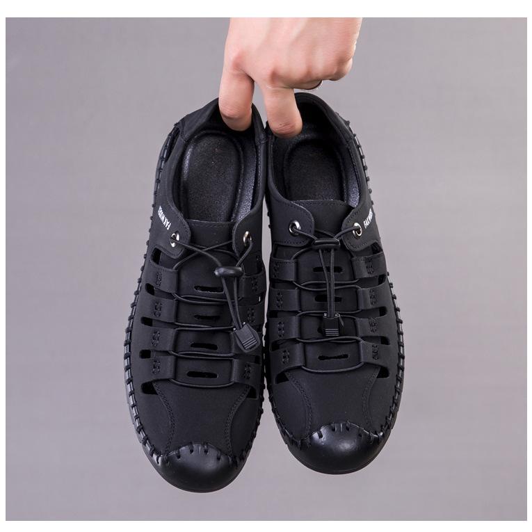 Летние мужские повседневные сандалии, модные дышащие туфли на плоской подошве, деловые кроссовки с мягкой подошвой