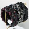 Exquisite Velvet Floral Diamond Headband: Sparkly High-Top Hair Accessory for Women - Perfect for Banquet and Prom.