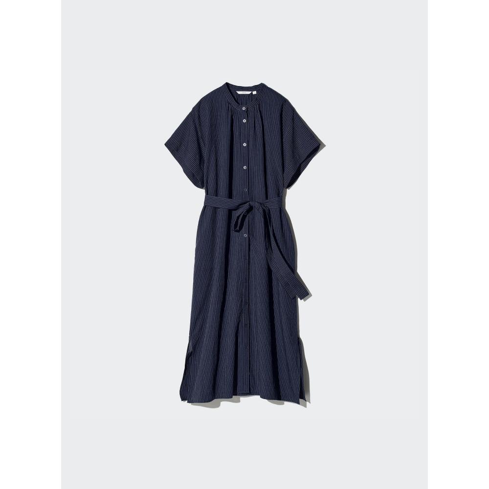 Uniqlo Платье Relax из льняной смеси с коротким рукавом D