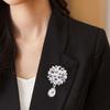 Elegant Waterdrop Brooch Sparkling Rhinestones Inlaid Clothes Pin Dress Coat Suit Lapel Badge Wedding Costume Accessories